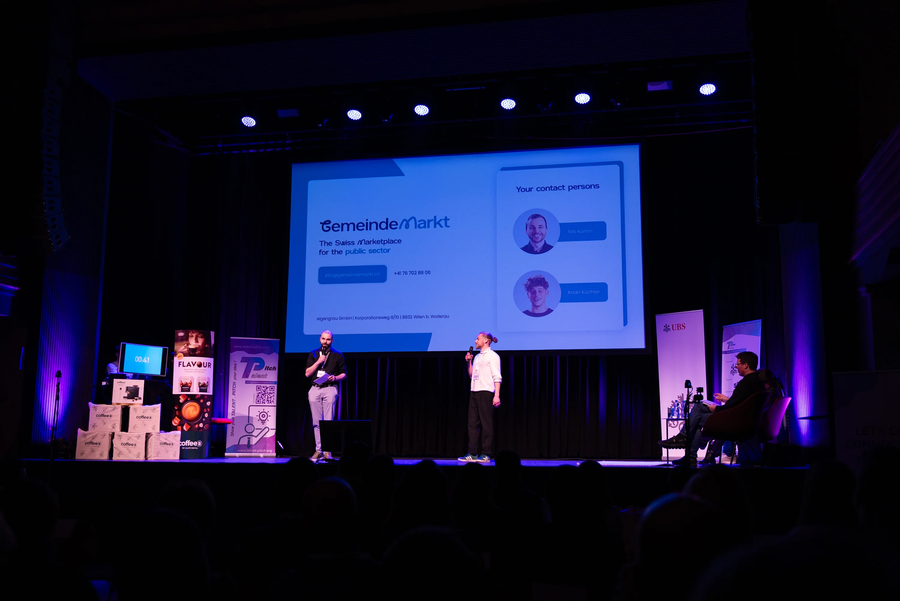 Bild der Präsentation am Talent Pitch Switzerland